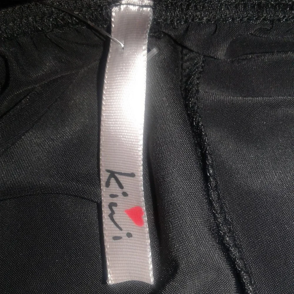 Kiwi Black Beaded Halter Style Top 1X - Picture 12 of 14